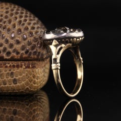 Antique Georgian 18 Karat Yellow Gold and Silver Top Rose Cut Diamond Ring