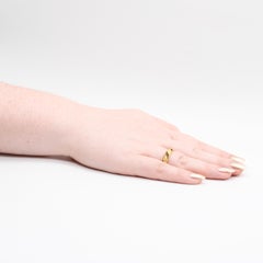 Antique Georgian 18K Yellow Gold Hairwork Floral Chased Mourning Ring