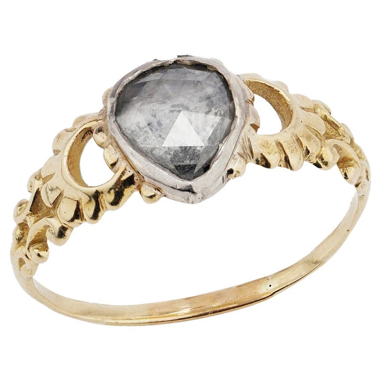 Bague Ancienne En Or 18 Carats Avec Diamant Taille Ancienne - Occasion - Bijou Vintage