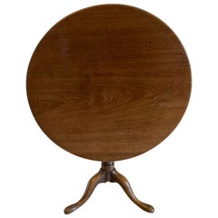 Antique Georgian 18th Century Figured Mahogany Circular Tilt Top Lamp Table