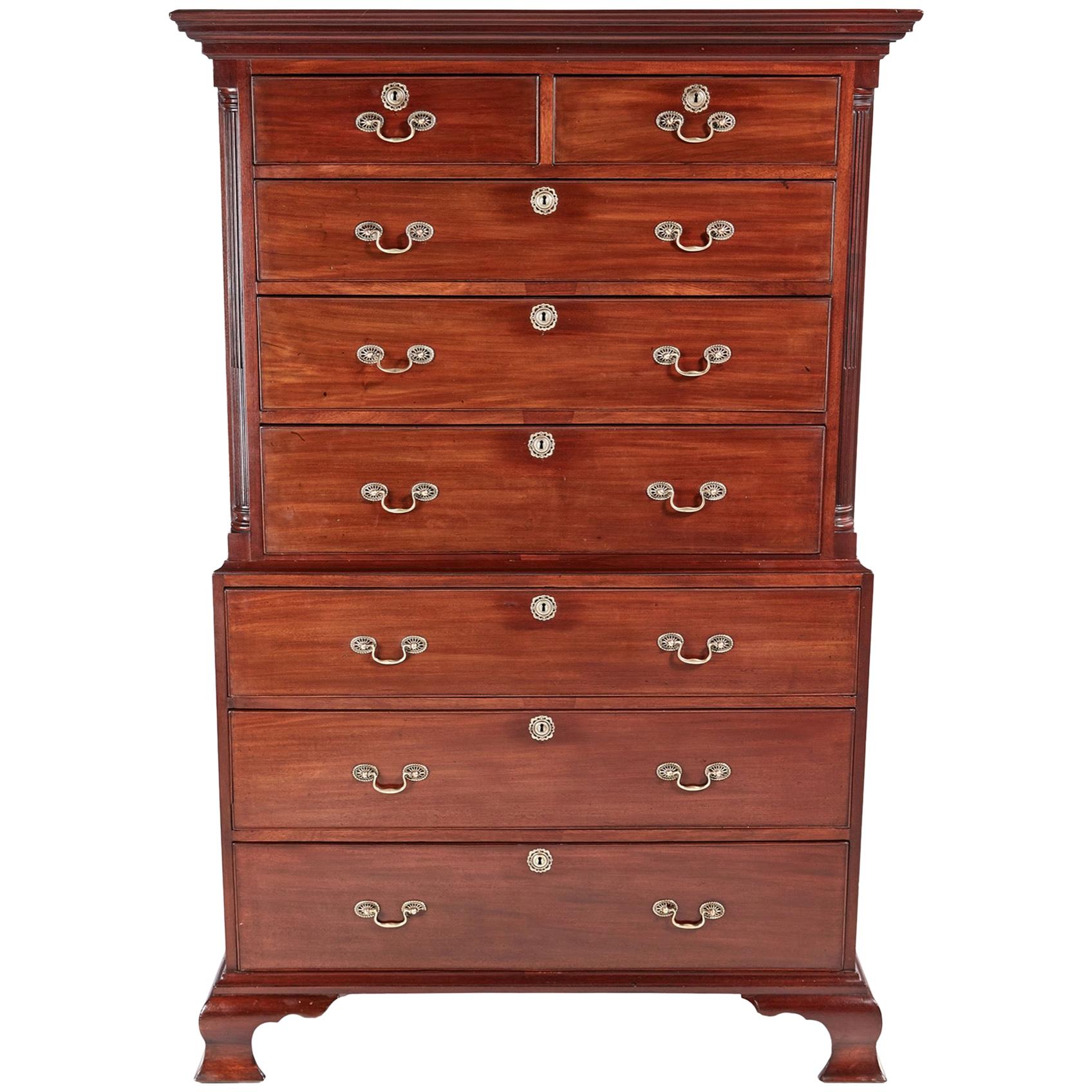Antique Georgian 18th Century Mahogany Chest on Chest/Tallboy For Sale