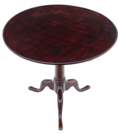 Antique Georgian 18th Century Mahogany Tilt Top Bird Cage Supper Table Side Wine