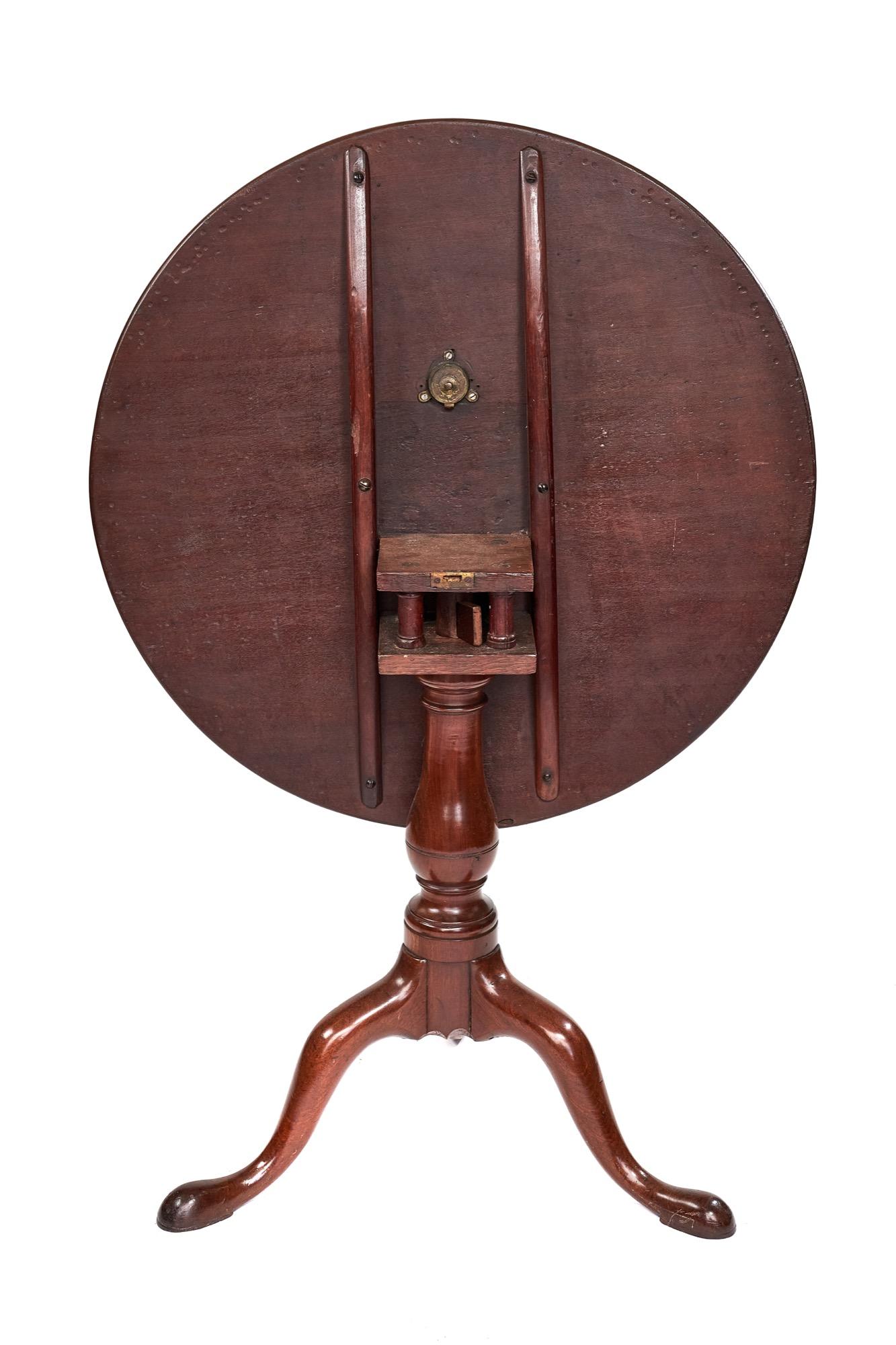 English Antique Georgian 18th Century Mahogany Tripod Table