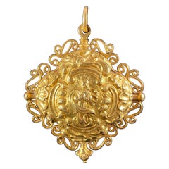 Antique Georgian 18th Century Religious Reliquary Locket Yellow Gold Portuguese