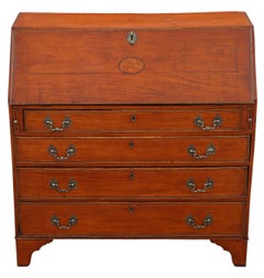Antique Georgian 18th Century Satin Walnut Bureau Desk Writing Table Elegant