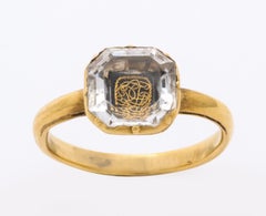 Bague géorgienne ancienne en cristal Stuart du 18ème siècle