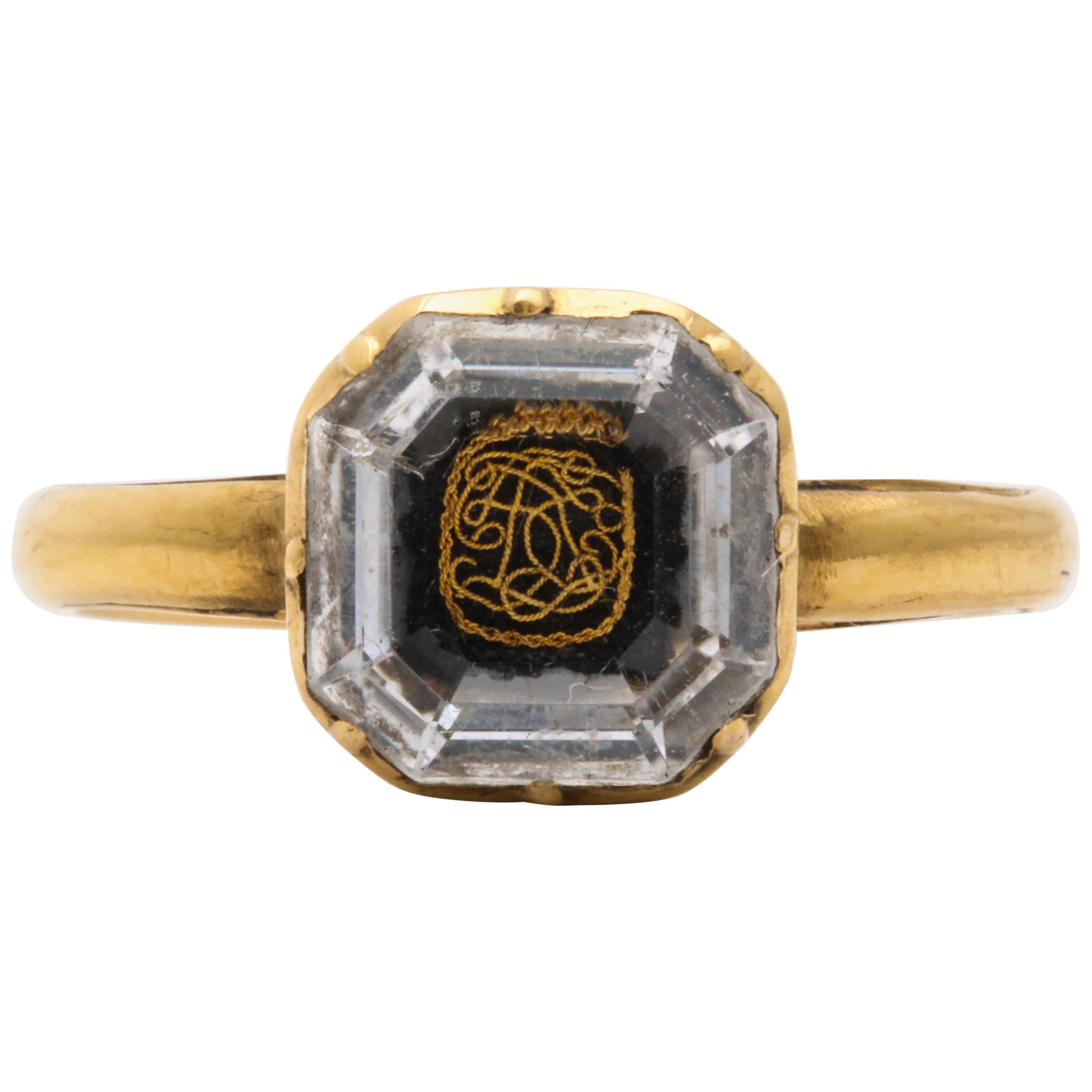 Antique Georgian 18th Century Stuart Crystal Ring