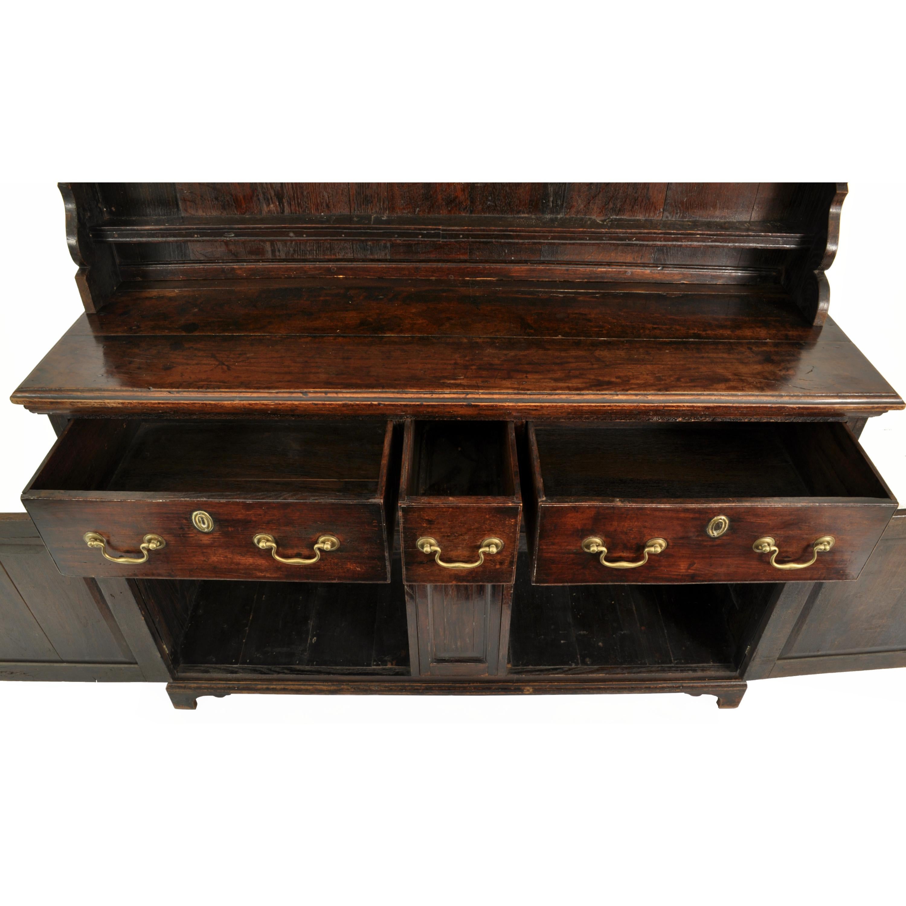 Antique Georgian 18th Century Yorkshire Oak Elm Dresser Cupboard Pot Rack 1780 5