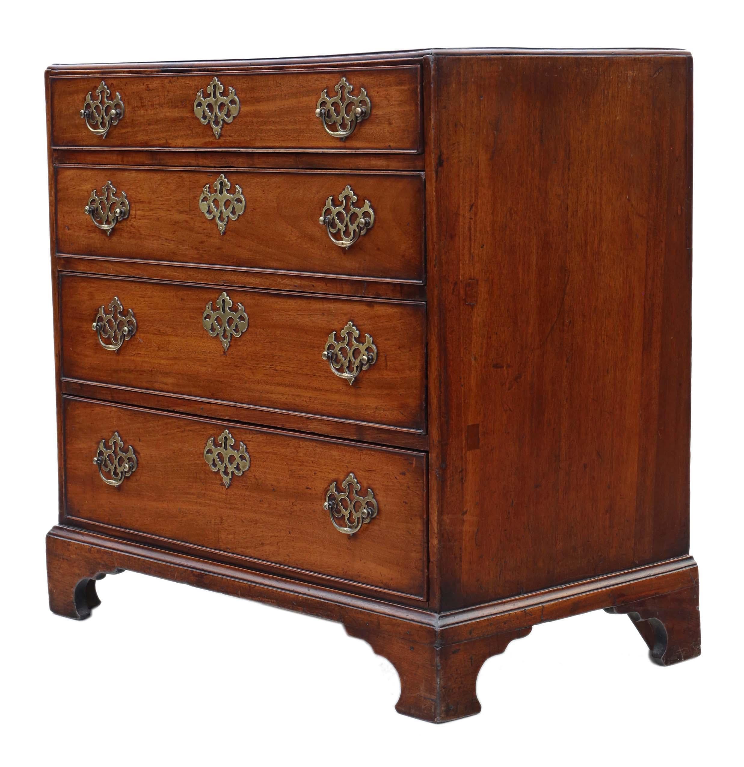 Antique Georgian 19th Century Mahogany Chest of Drawers C1800 Caddy Top 1