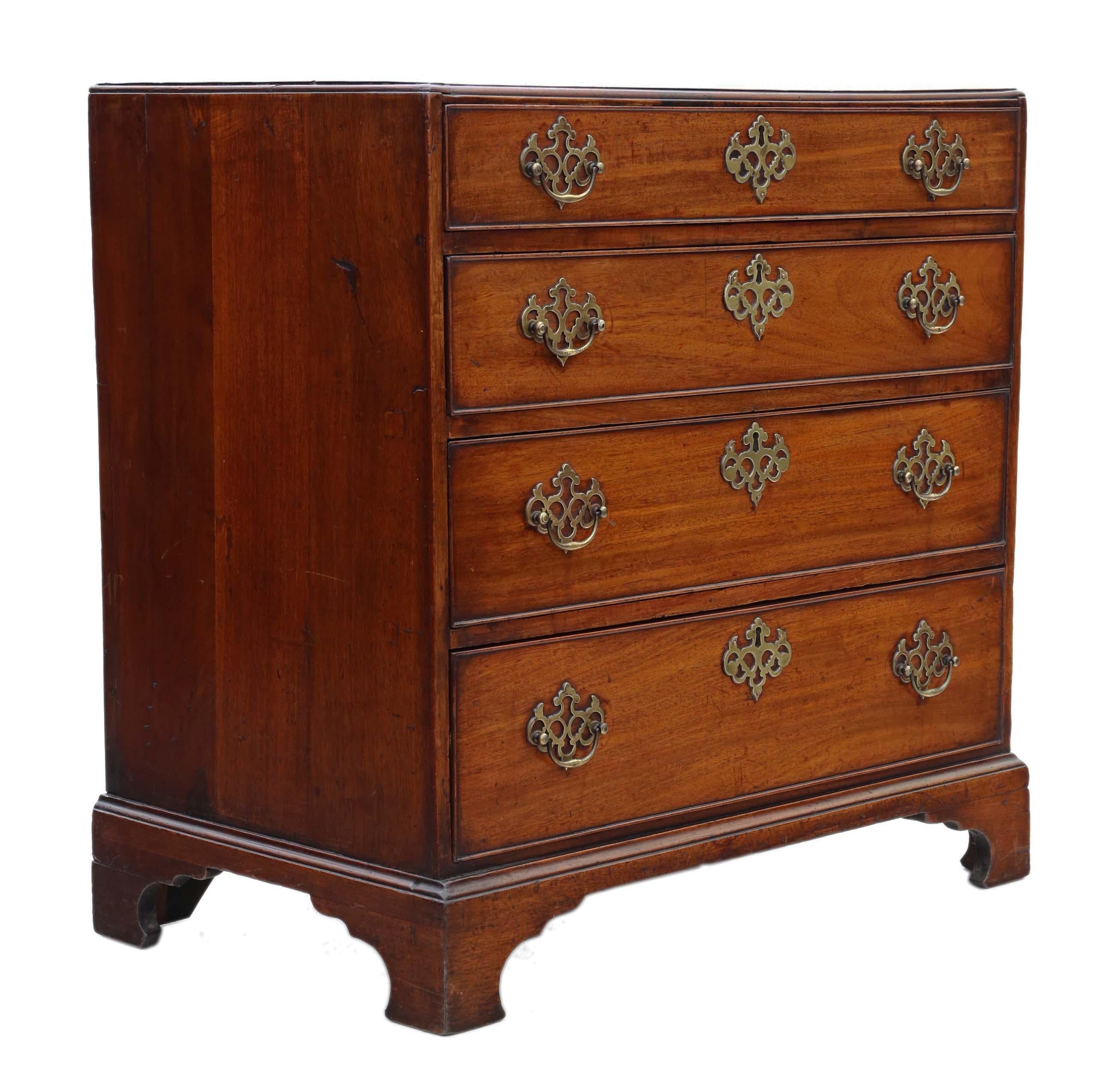 Antique Georgian 19th Century Mahogany Chest of Drawers C1800 Caddy Top 2