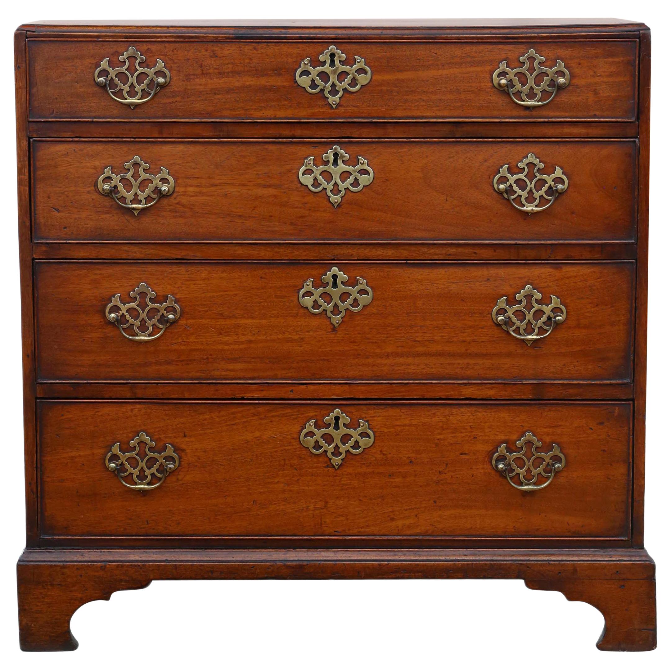 Antique Georgian 19th Century Mahogany Chest of Drawers C1800 Caddy Top