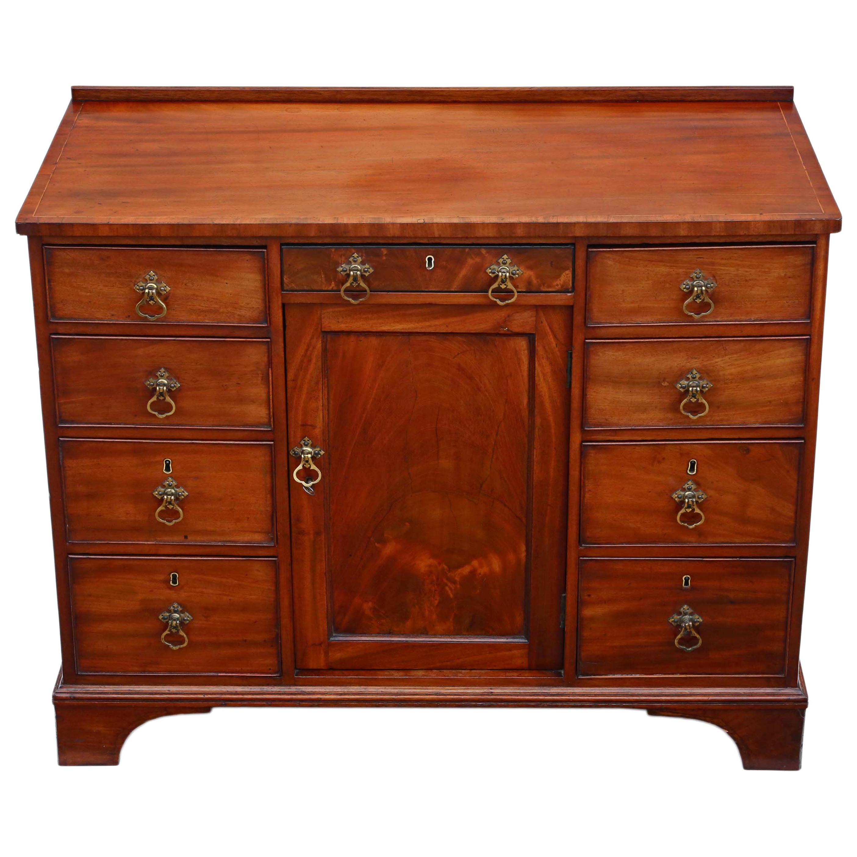 Antique Georgian 19th Century Mahogany Writing Desk Dressing Table