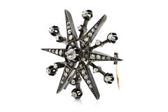 Antique Georgian 2.50 Carat Diamond Starburst Brooch