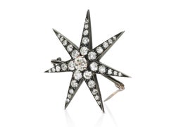 Antique Georgian 5.00 Carat Diamond Starburst Brooch