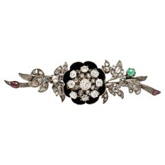Antique Georgian 5.00 Carat Diamond Tremblant Flower Brooch