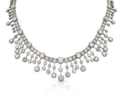 Antique Georgian 50.00 Carat Old Mine Cut Diamond Necklace