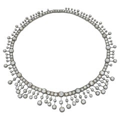 Antique Georgian 50.00 Carat Old Mine Cut Diamond Necklace