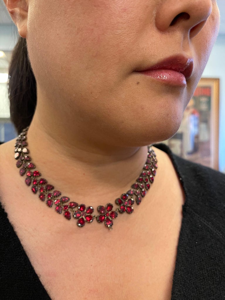 Garnet sales necklace set