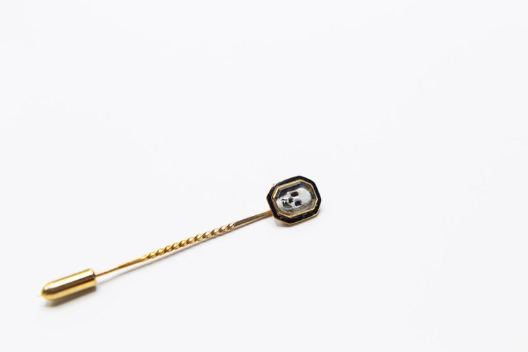 Antique Georgian 9 Karat Gold Momento Mori Skull Mourning Stick Pin For ...