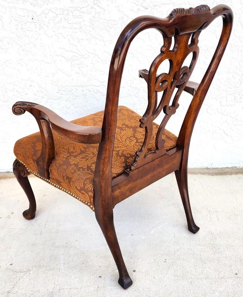 Antique Georgian Accent Desk Armchair Mahogany In Good Condition For Sale In Lake Worth, FL