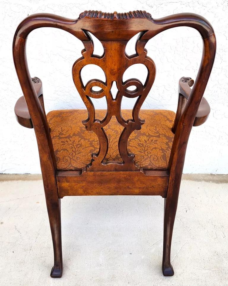 Mid-20th Century Antique Georgian Accent Desk Armchair Mahogany For Sale