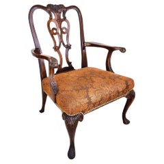 Vintage Georgian Accent Desk Armchair Mahogany