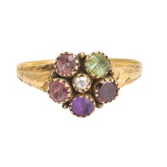 Antique Georgian Acrostic Multigem Regard Ring