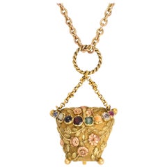 Antique Georgian Acrostic Souvenir Purse Locket Pendant