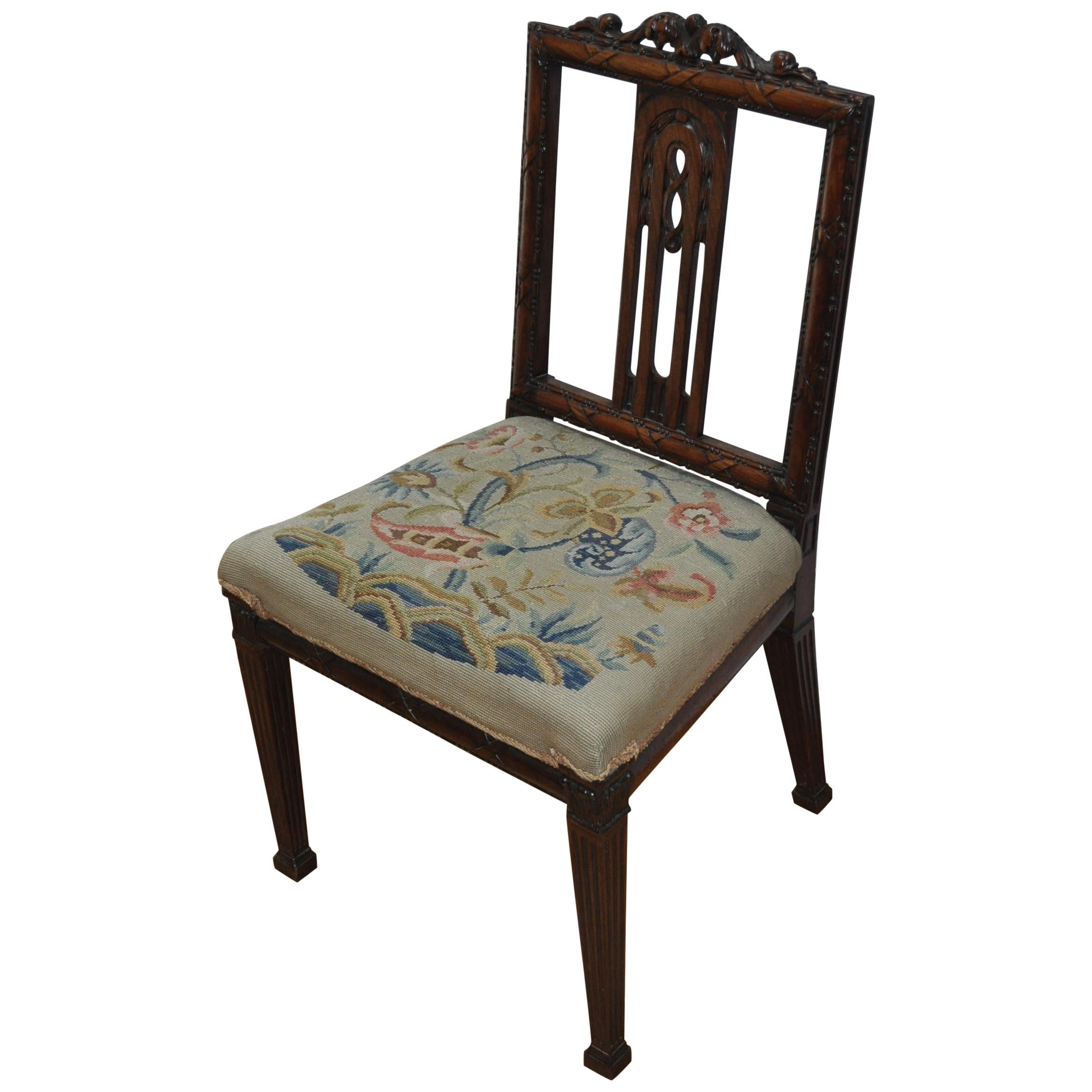 Antique Georgian Adam period mahogany single 18th century Chair.  For Sale