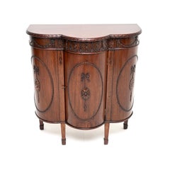 Antique Georgian Adam Style Bow Front Cabinet