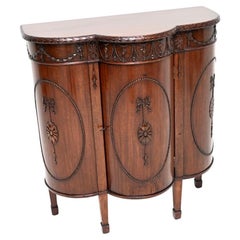 Antique Georgian Adam Style Bow Front Cabinet
