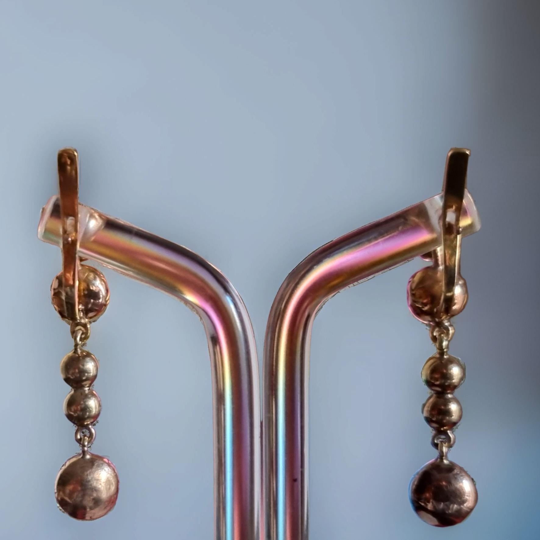 Antique Georgian Almandine Garnet Drop Earrings '1810-1820' 2