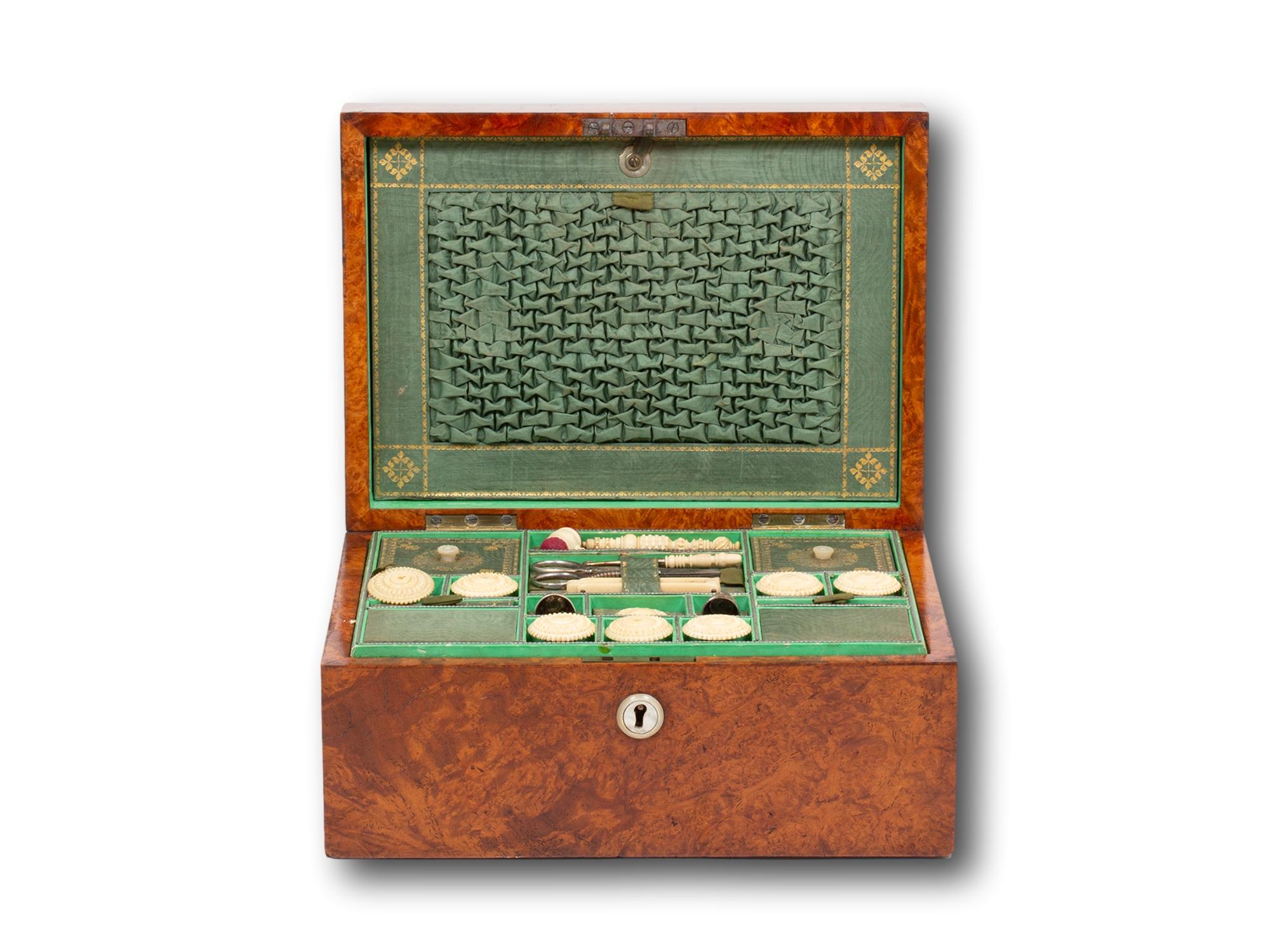 Antique Georgian Amboyna Sewing Box For Sale 2