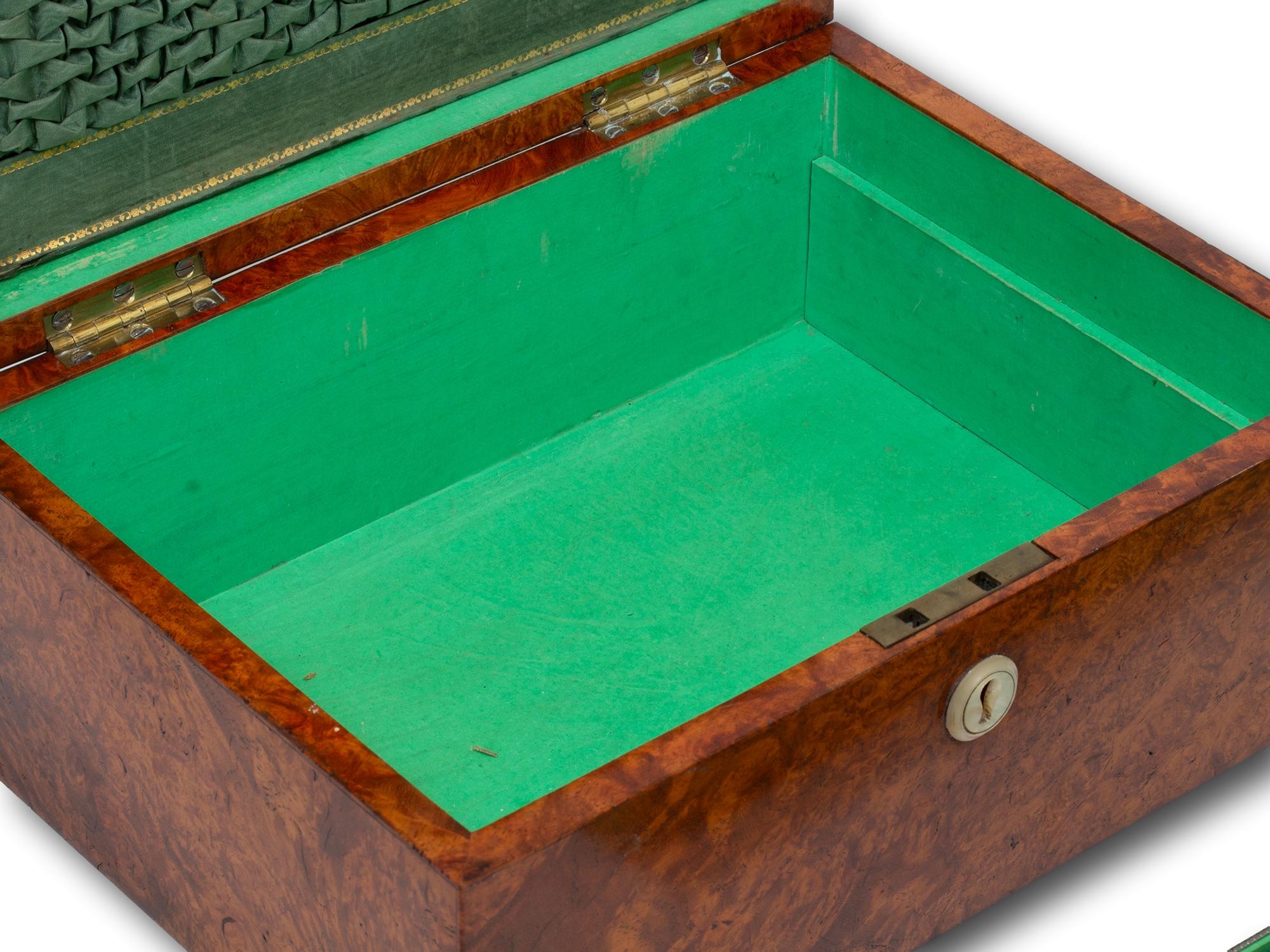 Antique Georgian Amboyna Sewing Box For Sale 11