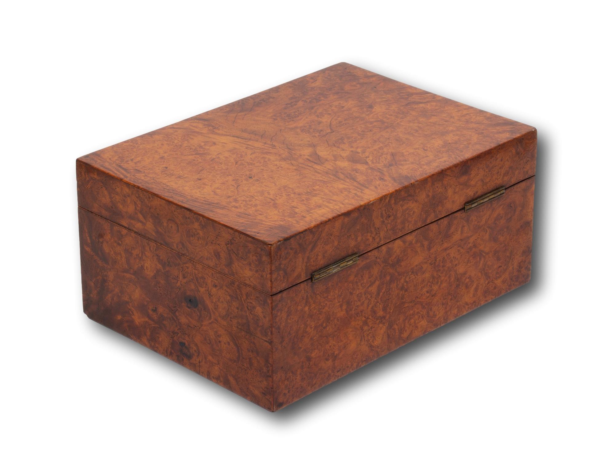 William IV Antique Georgian Amboyna Sewing Box For Sale