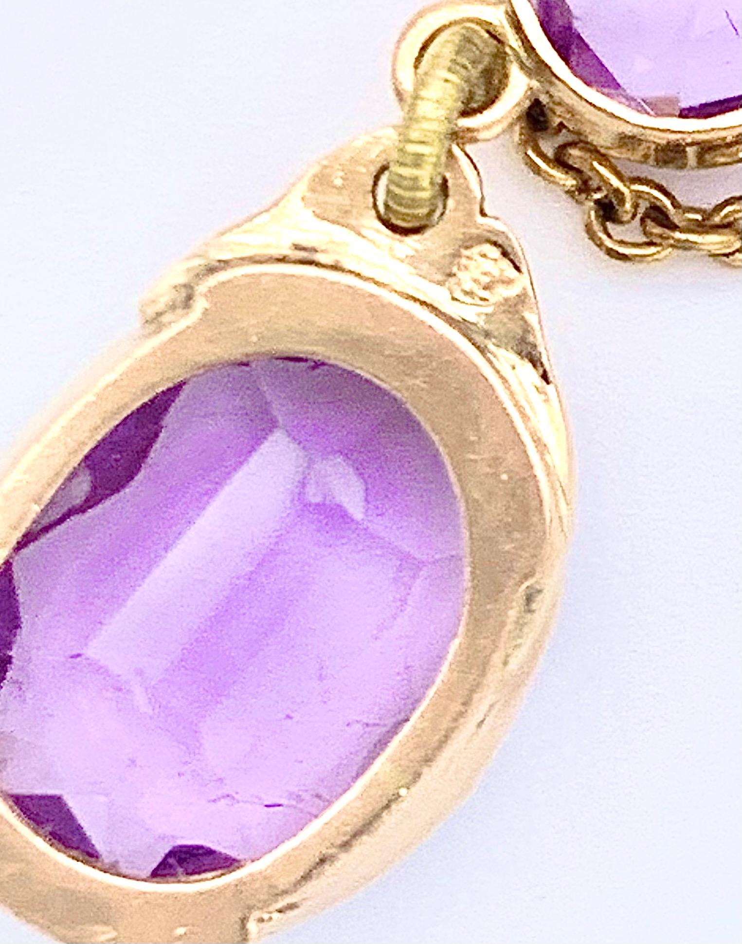 Women's Antique Georgian Amethyst 14 Karat Gold Necklace