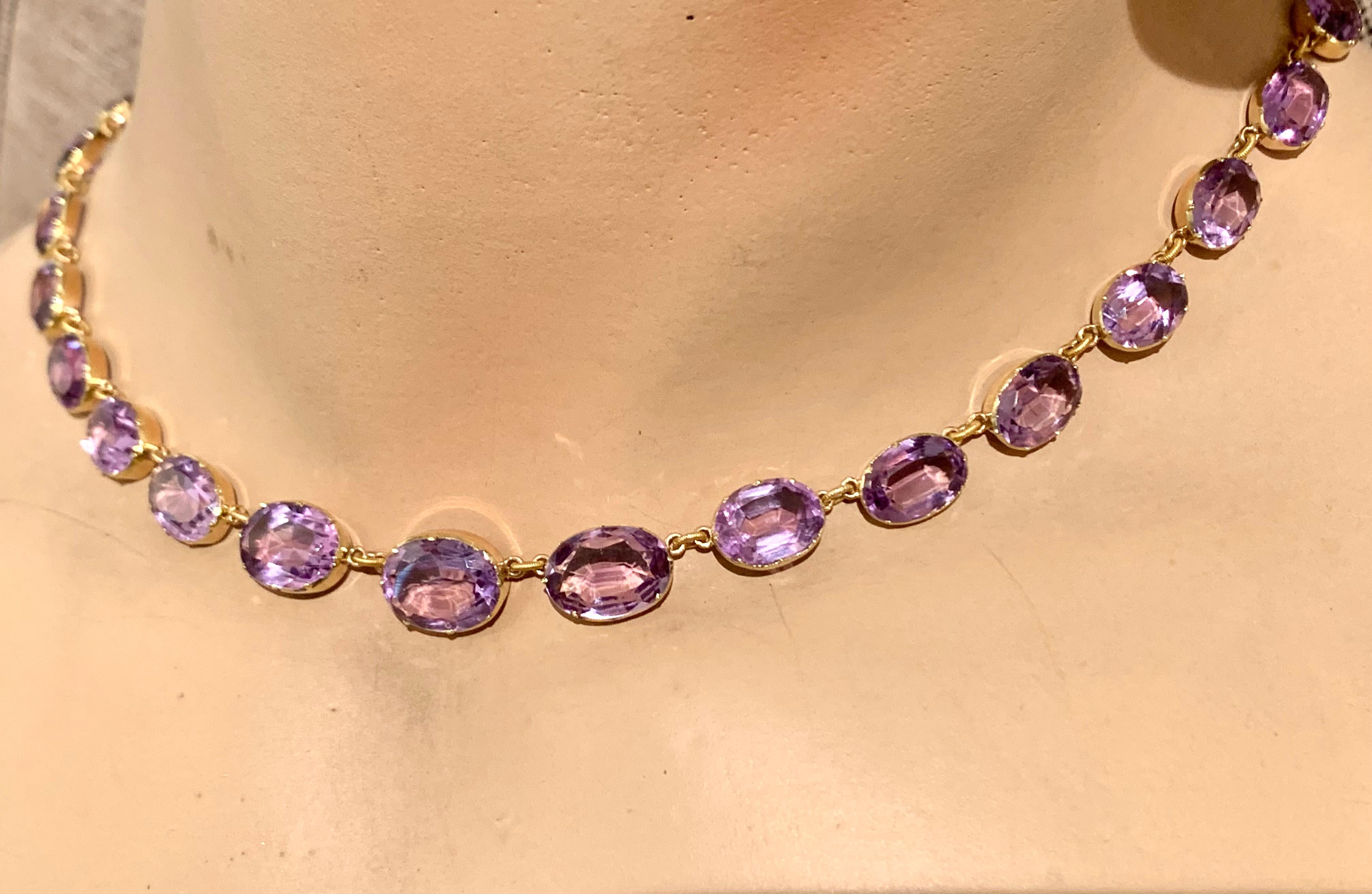 Antique Georgian Amethyst 14 Karat Gold Necklace 2