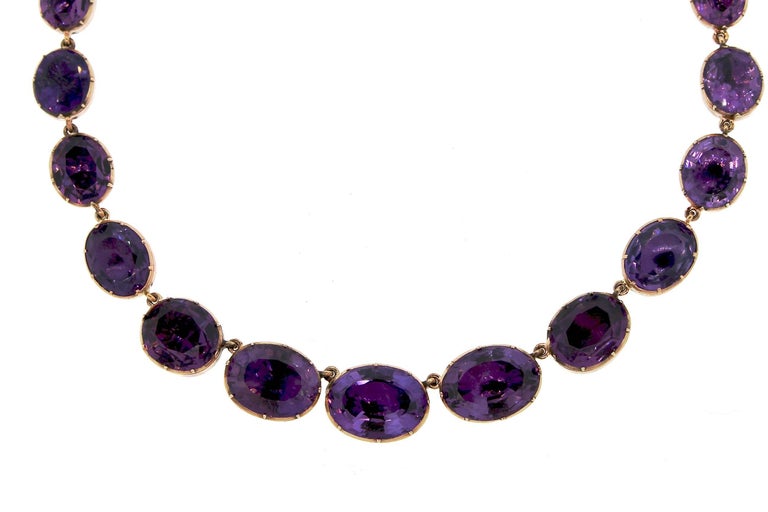 Antique Georgian Amethyst Gold Riviere Necklace at 1stDibs
