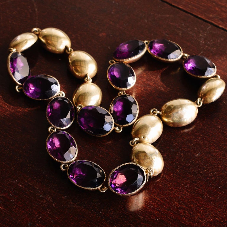 Antique Amethyst Paste Rivière Necklace at 1stDibs