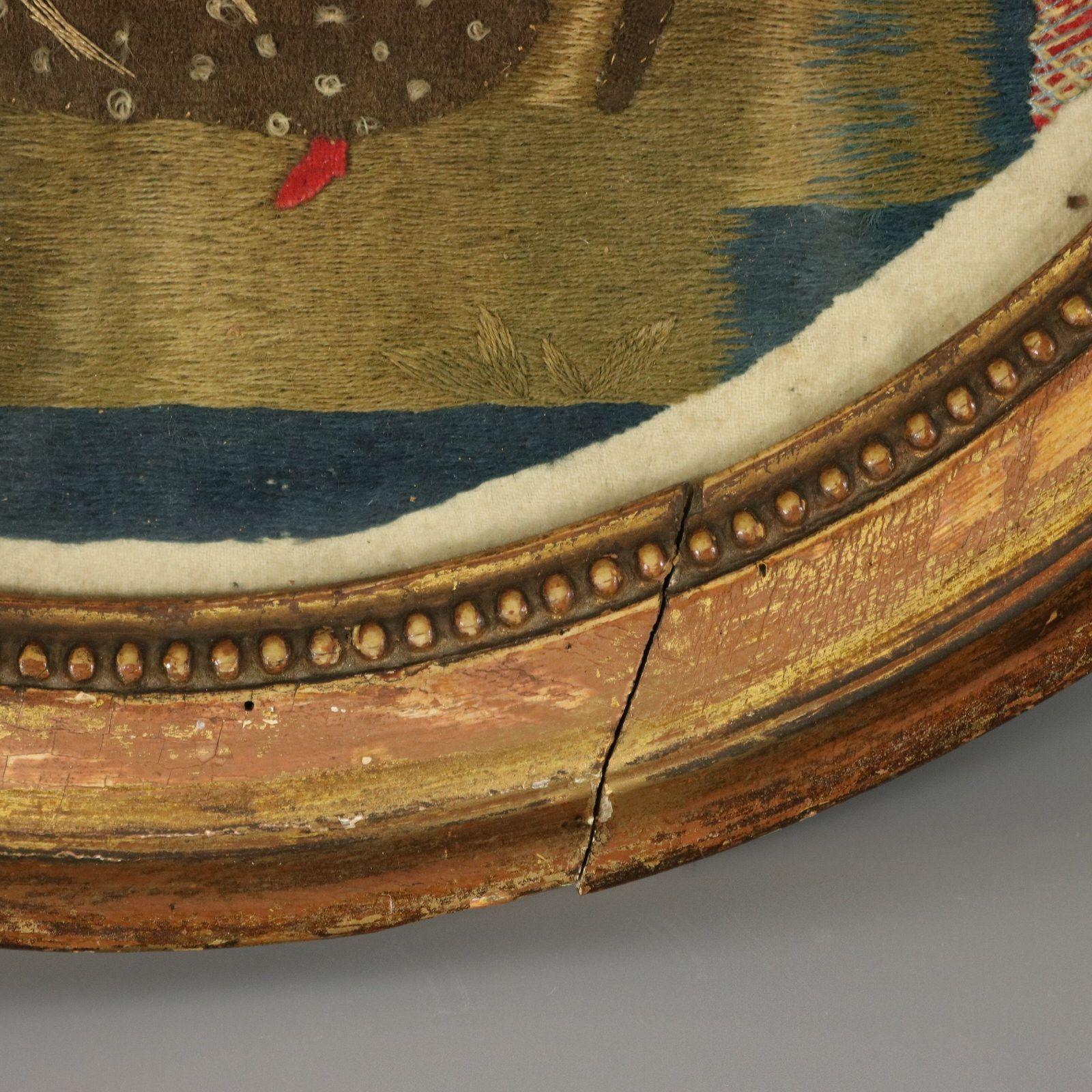 Broderie d'applique géorgienne ancienne d'une scène champêtre en vente 10
