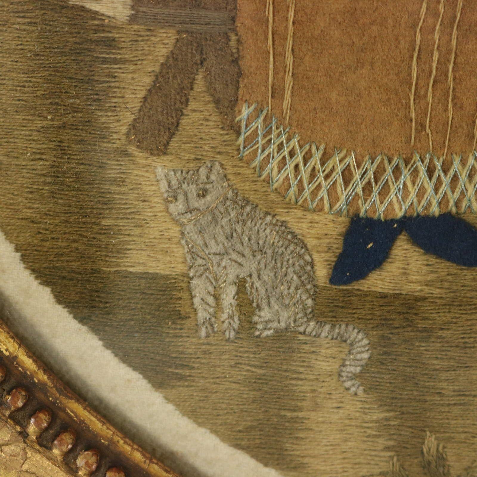 Broderie d'applique géorgienne ancienne d'une scène champêtre en vente 2