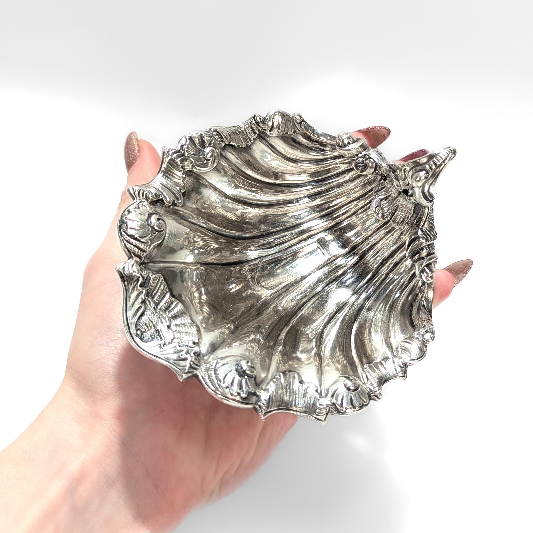 Antique Georgian Armorial Sterling Silver Turtle & Shell Sweetmeat / Salt Cellar For Sale 8
