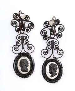 Antique Georgian Berlin Iron Chandelier Earrings