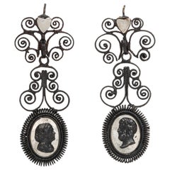 Antique Georgian Berlin Iron Chandelier Earrings