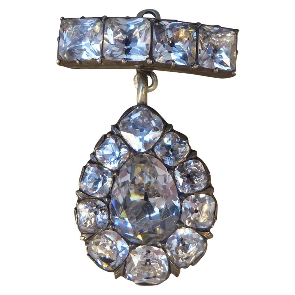 Antique Black Dot Paste Brooch and Pendant in Silver at 1stDibs