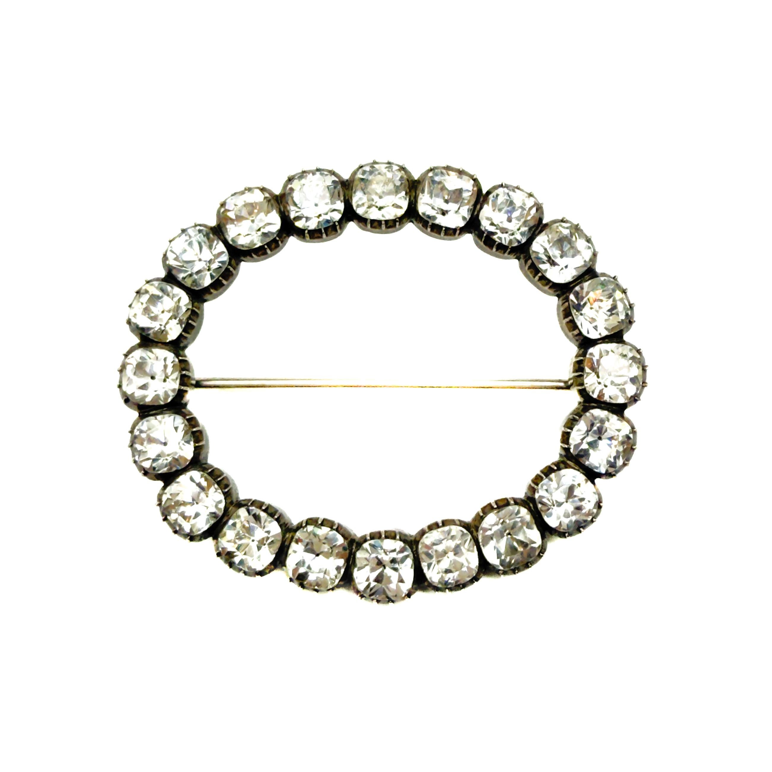 Antique Georgian Black Dot Solid Silver Paste Bro… - image 6