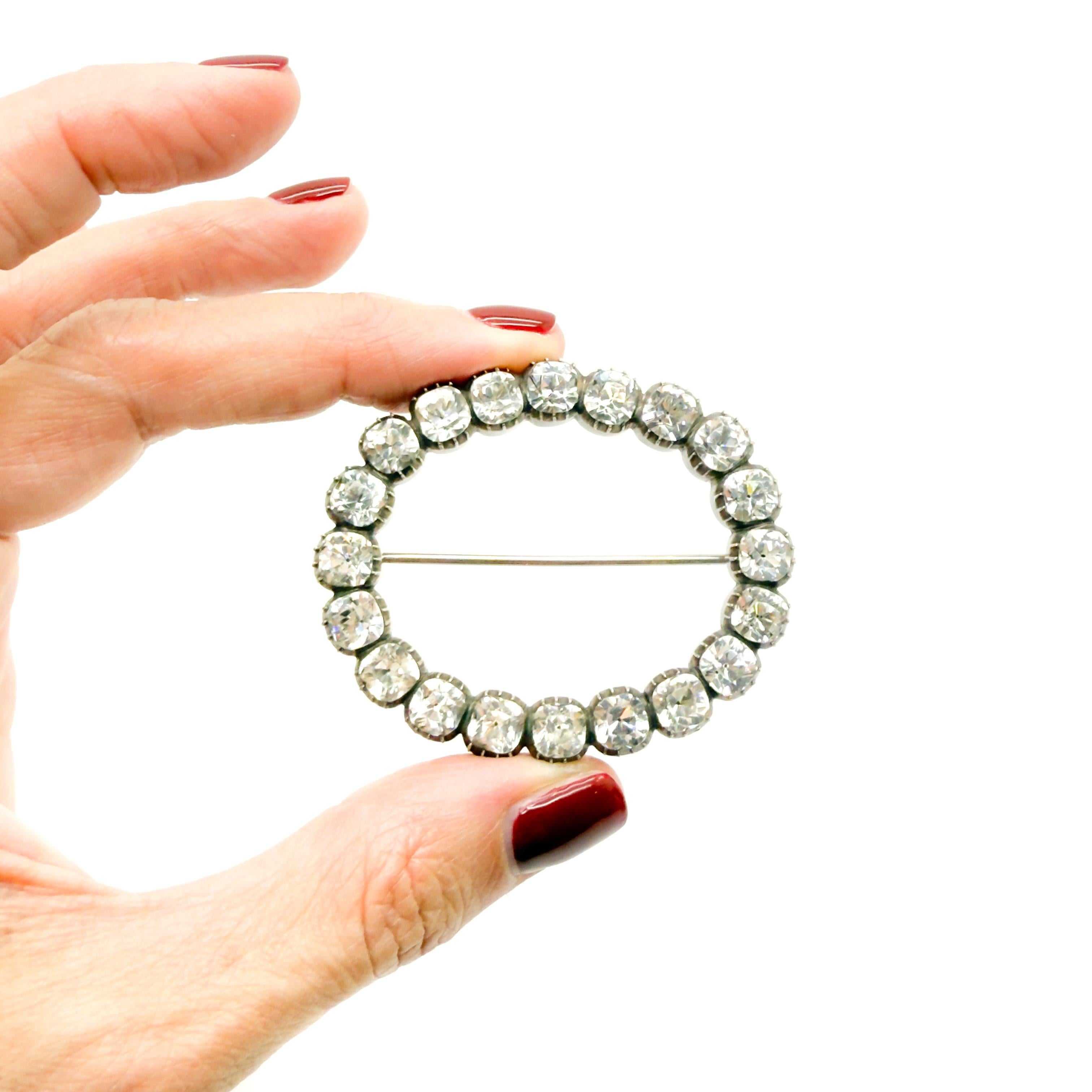 Antique Georgian Black Dot Solid Silver Paste Bro… - image 7