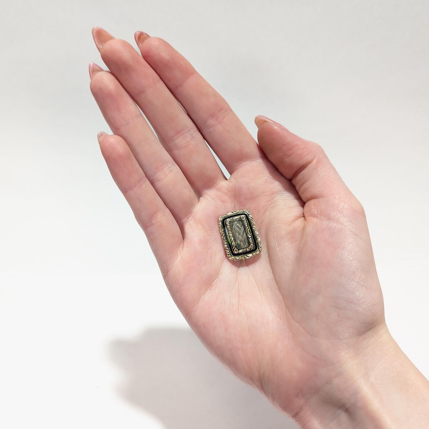 mourning brooch with hair