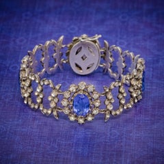 Antique Georgian Blue Paste Bracelet Silver, circa 1800