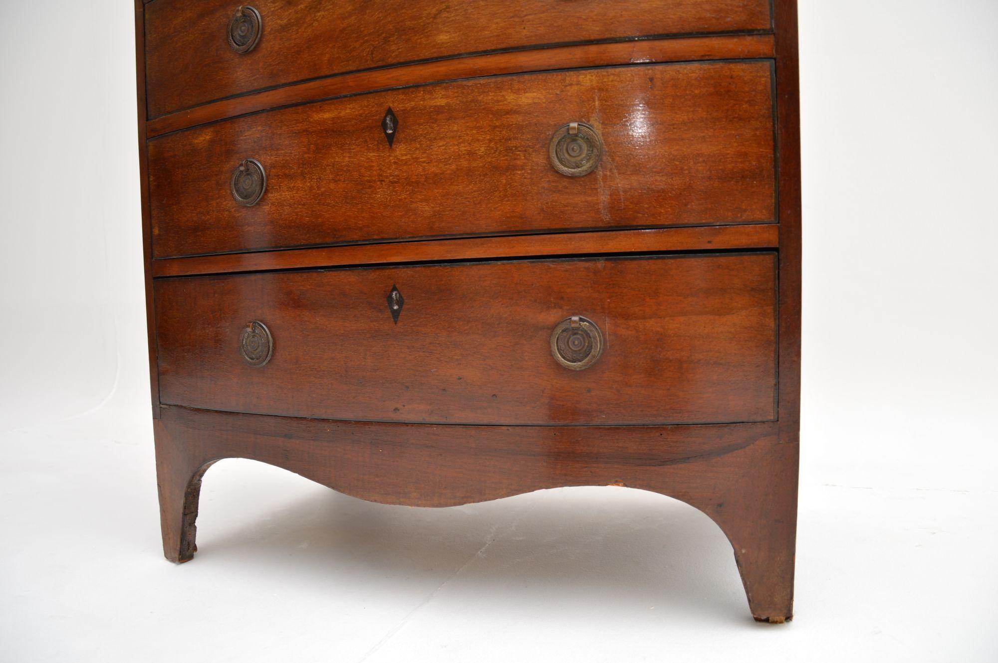 Antique Georgian Bow Front Chest of Drawers For Sale 4
